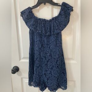 Blue lace romper